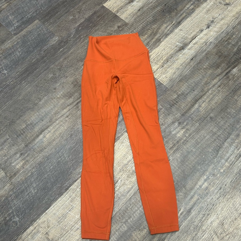 Lululemon Sz. 2 Vibrant Orange High-Waist Nulu 25” Leggings